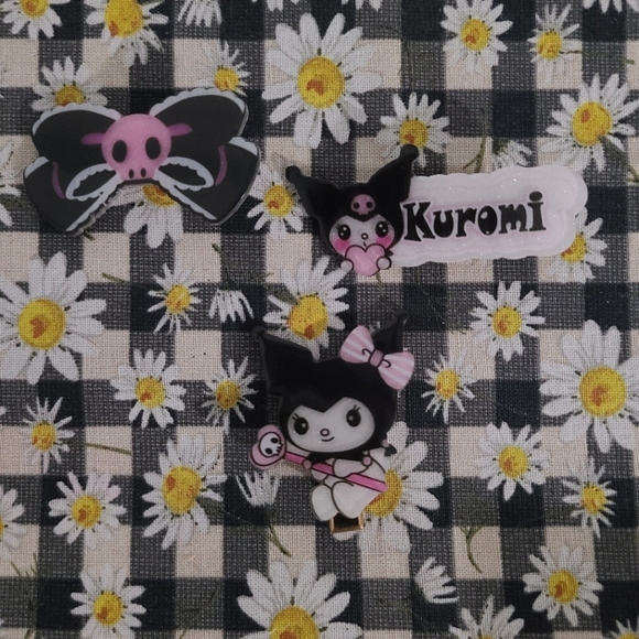 Set of 3 Kuromi Hair Clips - Picture 1 of 5